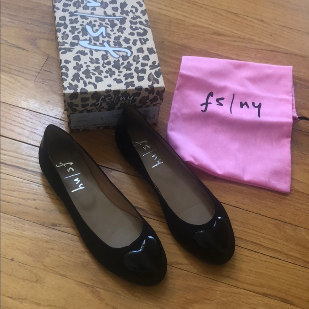 French sole black flats - worn once